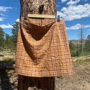 Tan plaid mini skirt